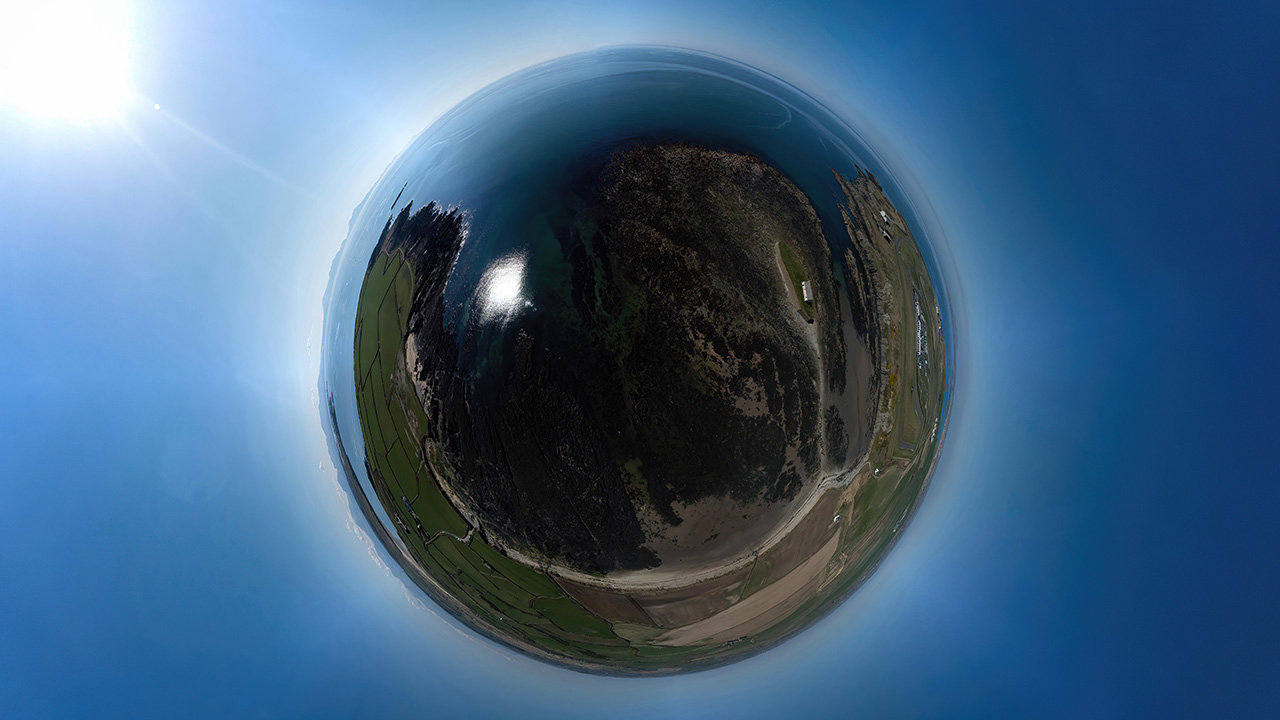 Porth Cwyfan, Aberffraw 360 degree photograph, Anglesey, North Wales